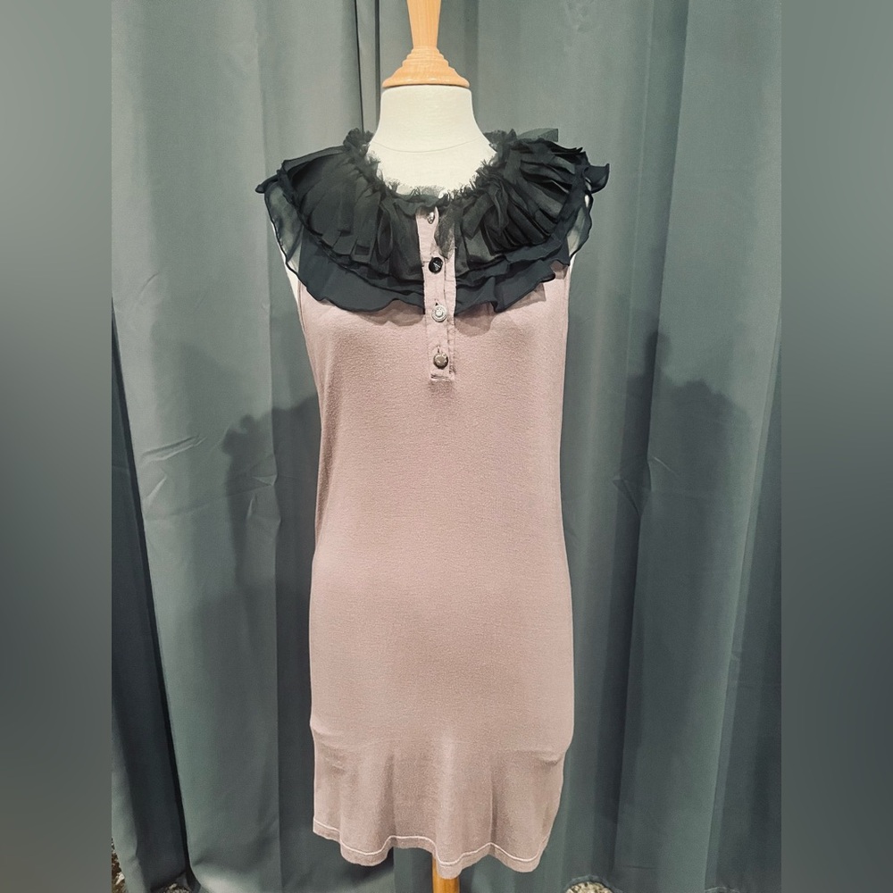 Women’s Sz M Twelve by Twelve Ruffle Collar
Tunic Tank Top Taupe.‎
